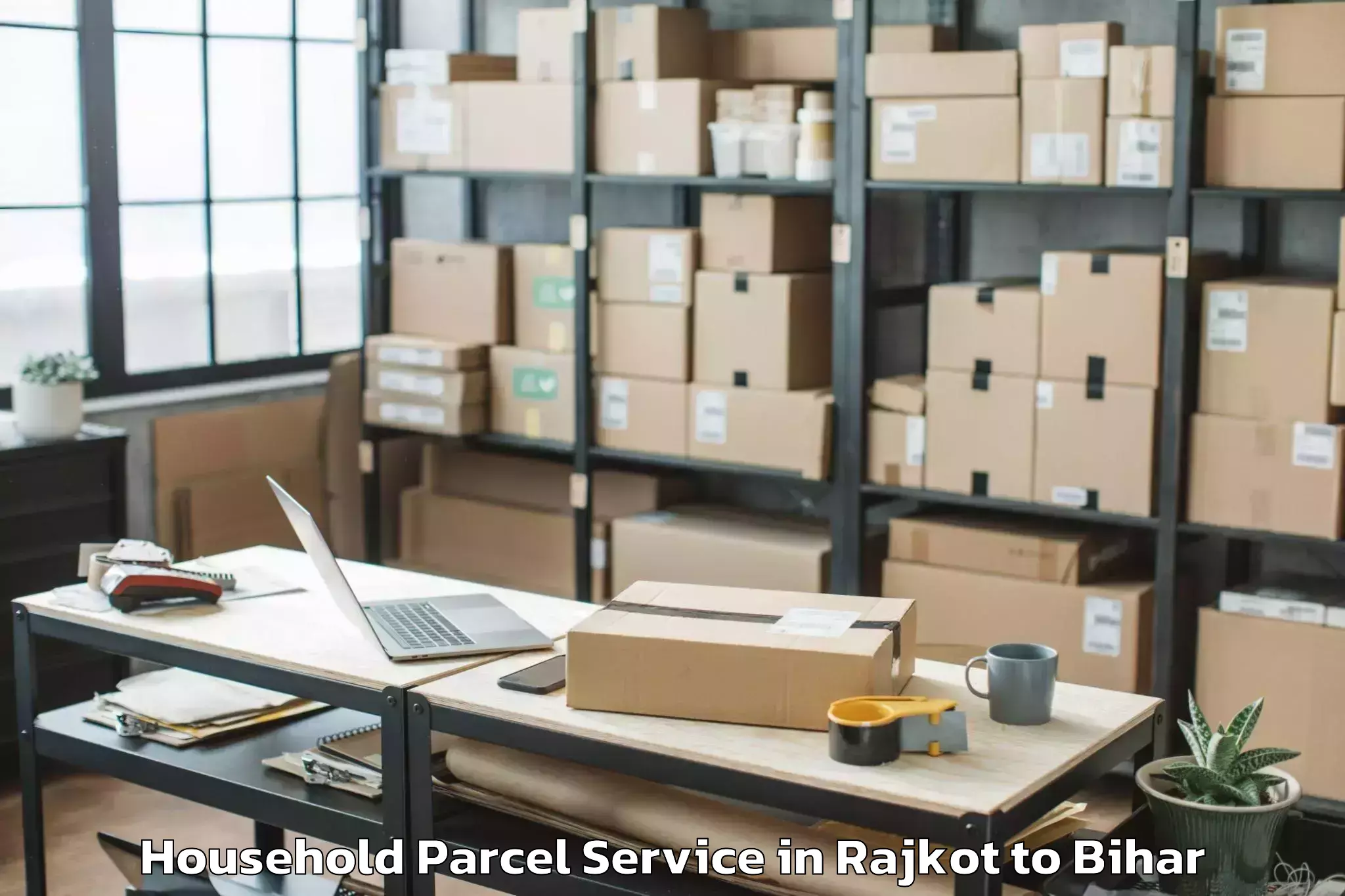 Book Rajkot to Lauriya Household Parcel Online